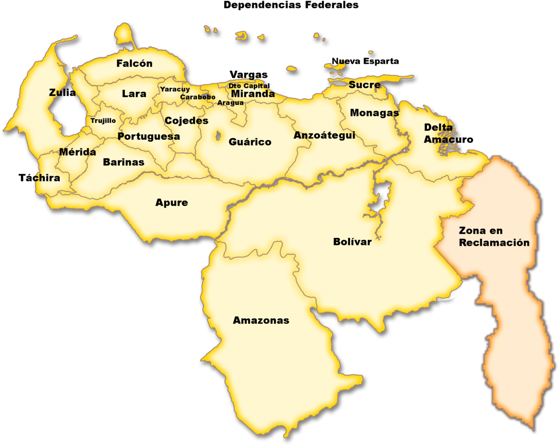 Nombre De Los Estados De Venezuela (1200x924), Png Download
