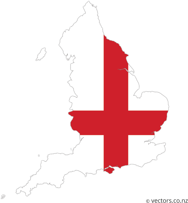 Flag Vector Map Of England - England Flag Map Png (700x700), Png Download