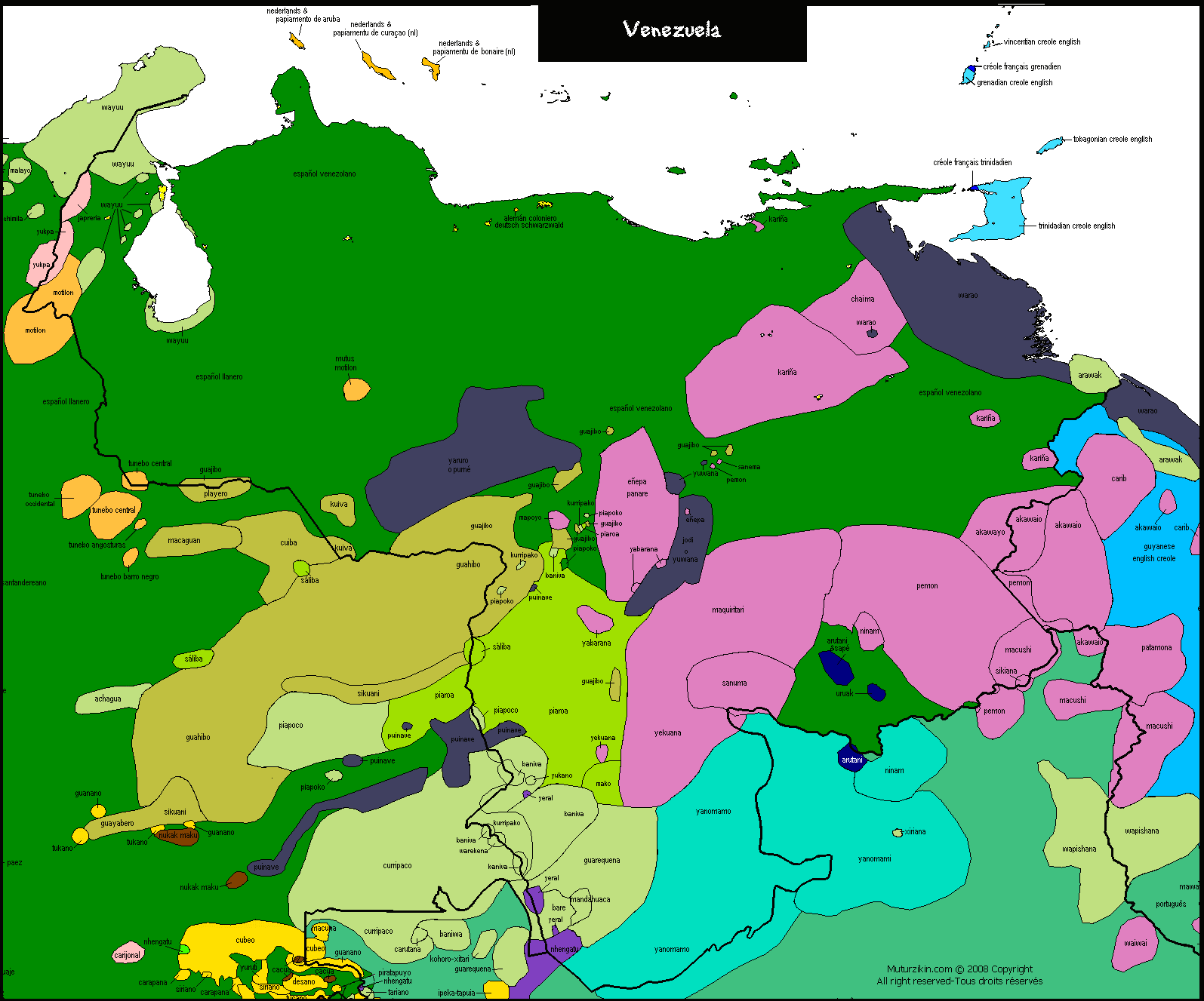 Mapa Linguistico De Colombia (1595x1327), Png Download