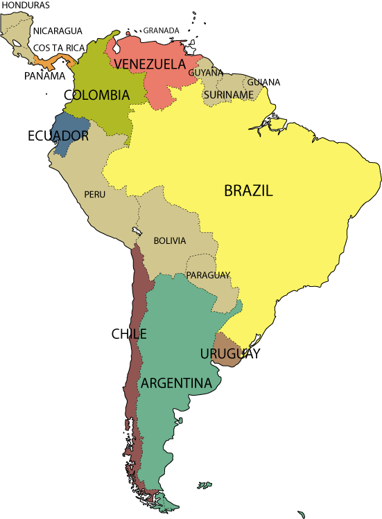 Sudamérica - Mapa Donde Esta Ecuador (551x749), Png Download