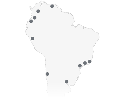 Map Of Latin America With Points Indicating Centurylink - Latin American Social Sciences Institute (402x375), Png Download