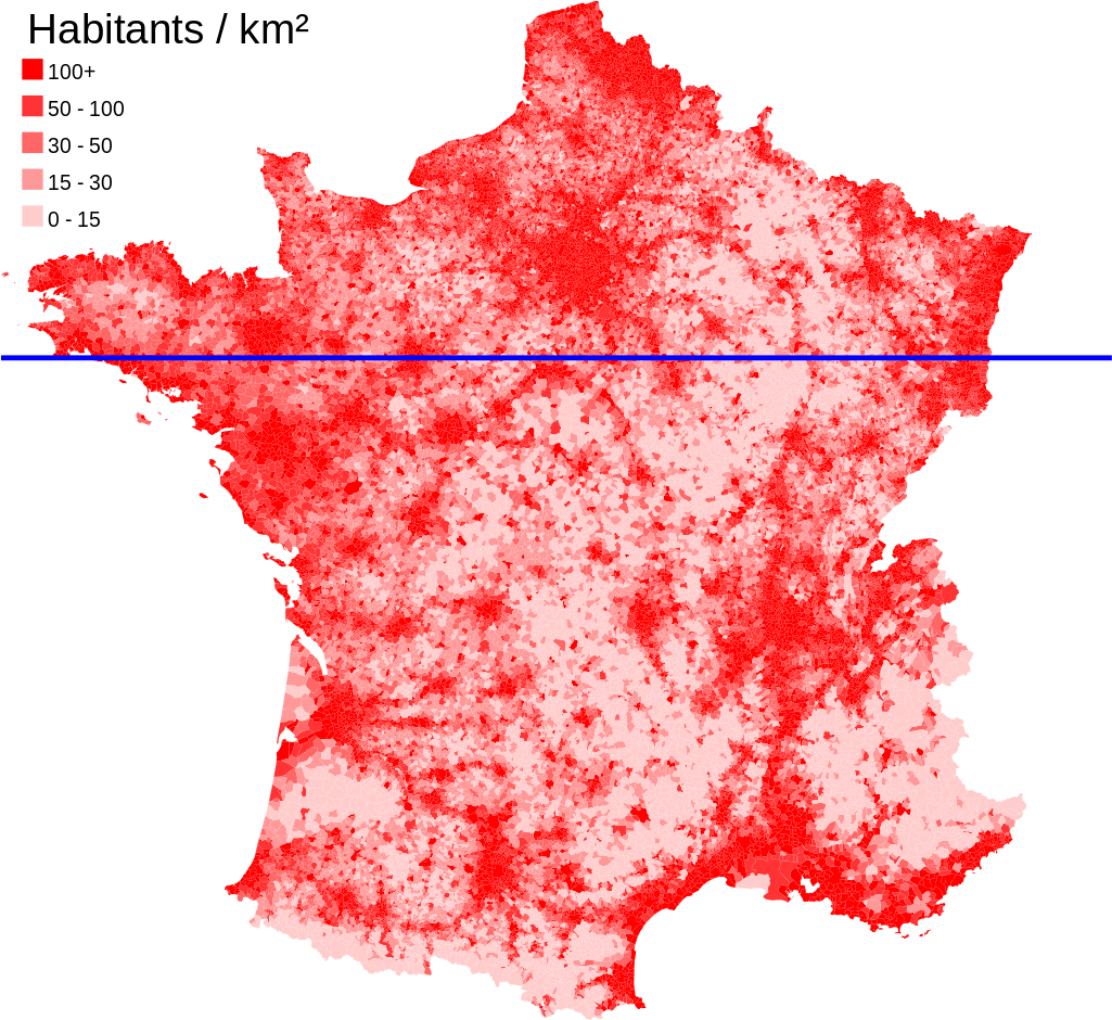Download Médiane Géographique Et Densité De Population En France PNG