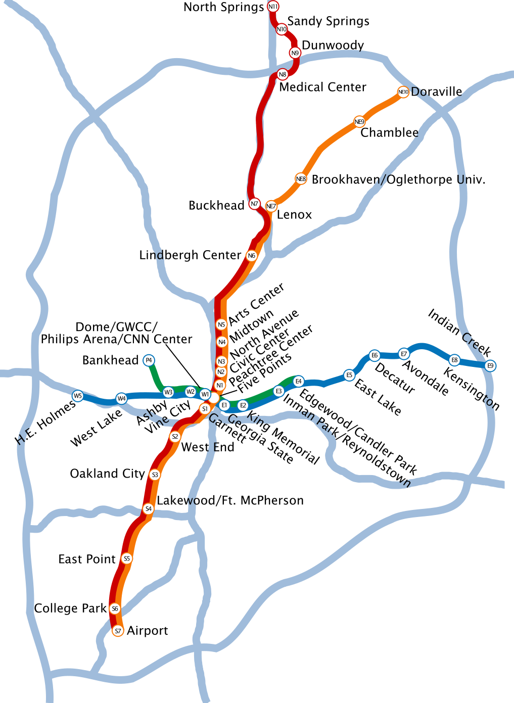 Metro Map Of Atlanta Full Resolution - Atlanta Transportation (1017x1391), Png Download