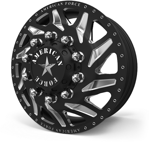 Special Force Dually W/ Adapters - Black American Force Dually Rims (500x500), Png Download