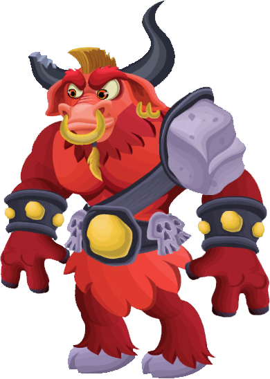 Adult Minotaur - Red Minotaur (390x548), Png Download