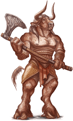 Minotaur Holding Axe - D&d Minotaur (400x400), Png Download