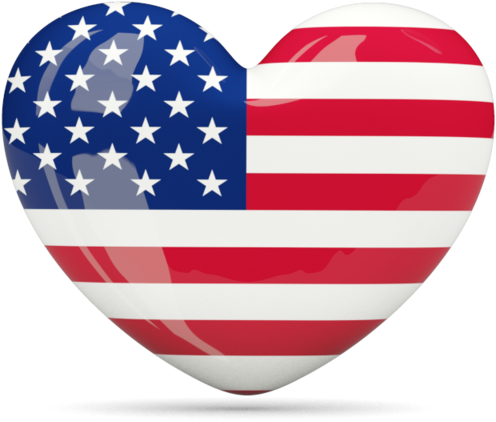 English - United States Flag Heart (640x480), Png Download