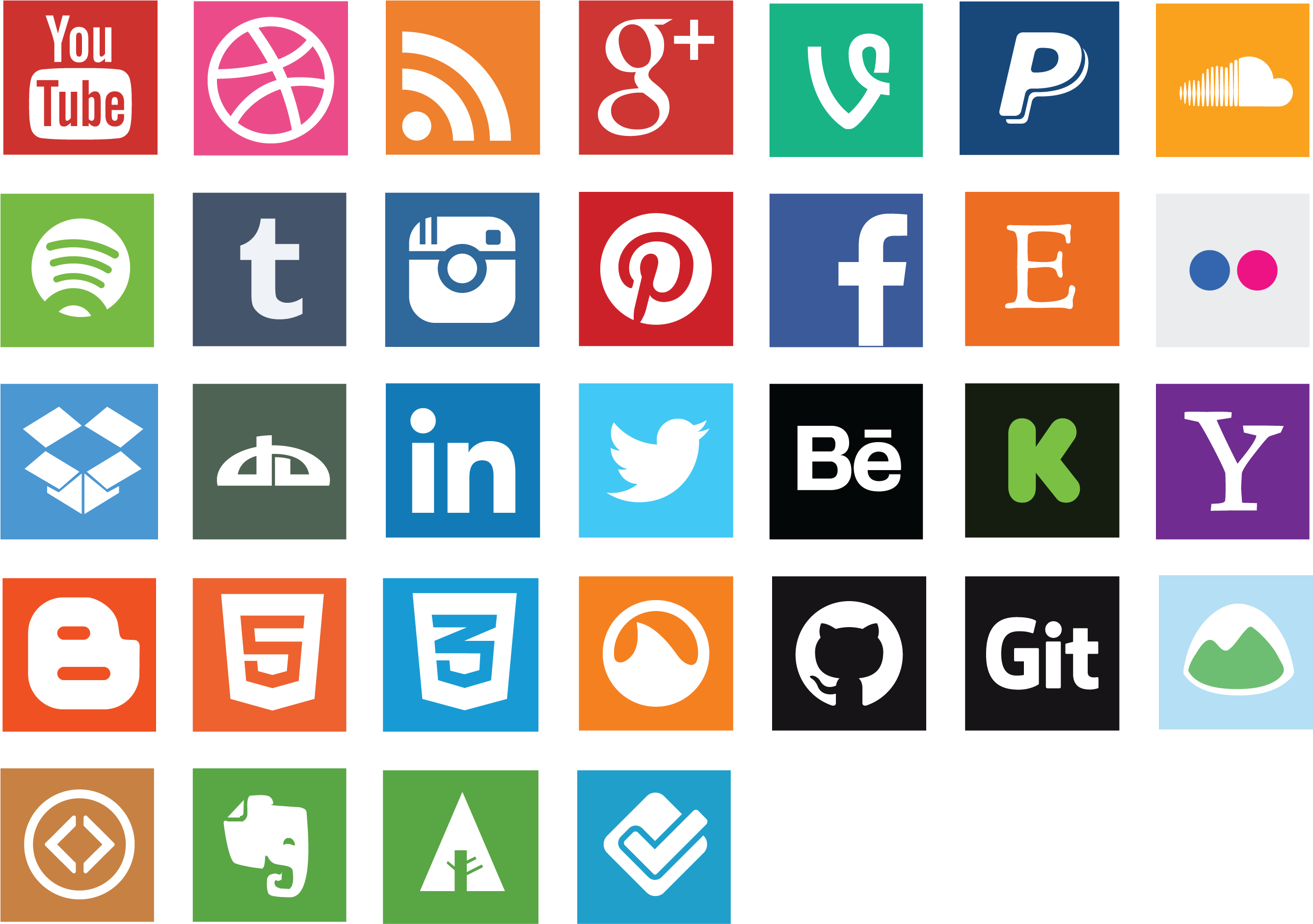 Social Media Square Icons (2685x1893), Png Download