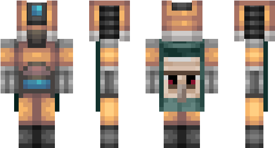 Minecraft Skin Claptrap - Minecraft (600x348), Png Download