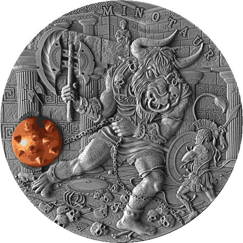 Silver Numismatic Minotaur - Silver Coin (500x500), Png Download