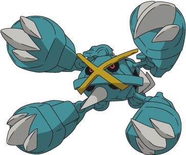 376metagross-mega Xy Anime - Pokemon Mega Metagross (376x323), Png Download