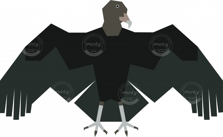 Vulture With Spread Wings - Illustration (750x462), Png Download