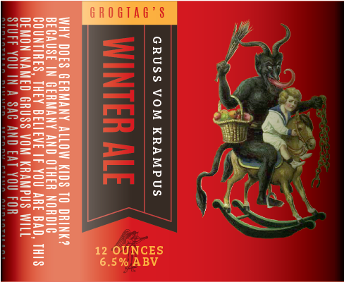 Krampus Landscape Basic Label - 13 5'x7'area Rug (487x677), Png Download