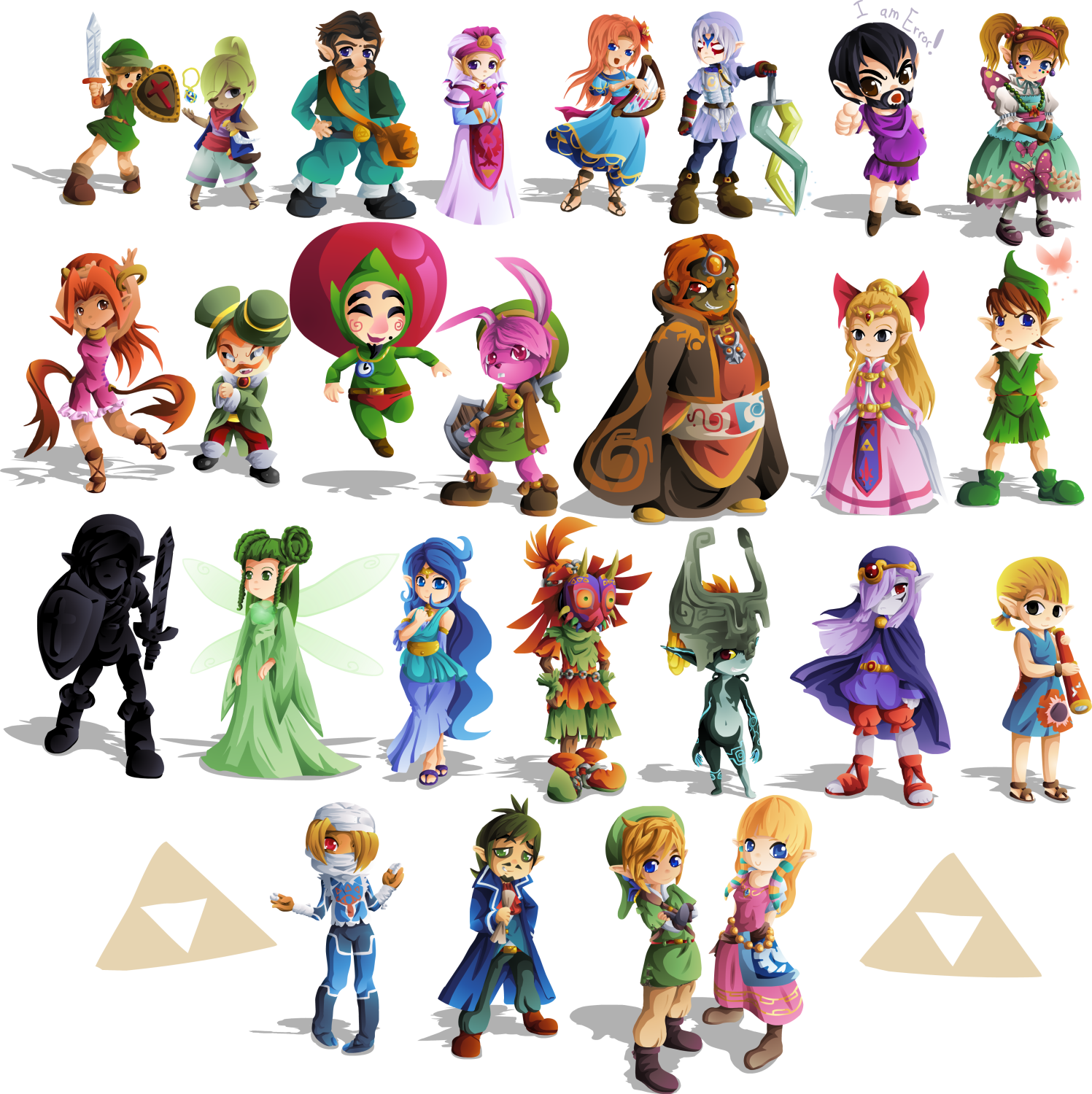 Zelda Characters (1497x1500), Png Download