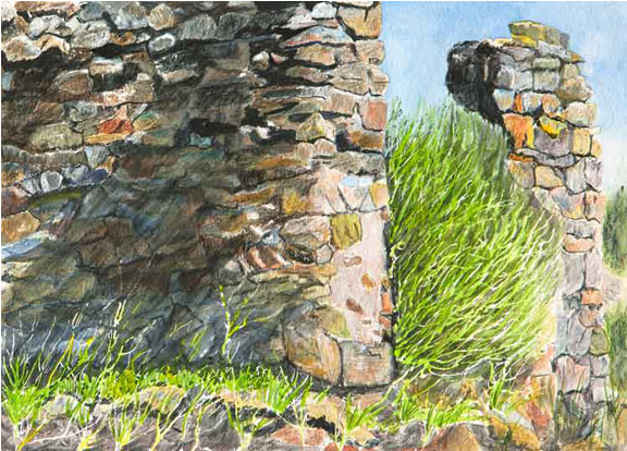 Golden Ruins - Stone Wall (575x575), Png Download