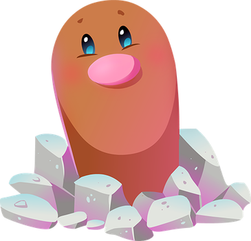#050 Diglett By Kuitsuku - Pokemon That Looks Like Hot Dog (365x350), Png Download