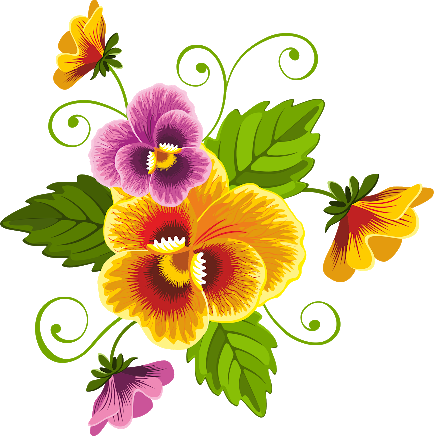 Flores De Pensamientos Para Bordar (867x872), Png Download