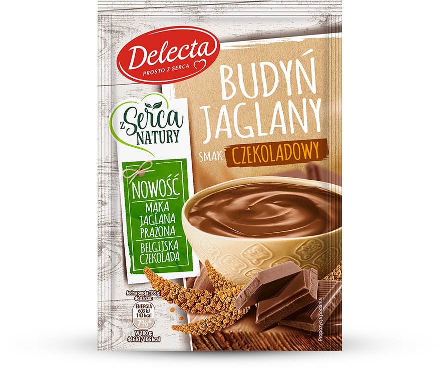 Chocolate Millet Pudding - Delecta Budyń Jaglany Smak Czekoladowy 55 G (900x900), Png Download