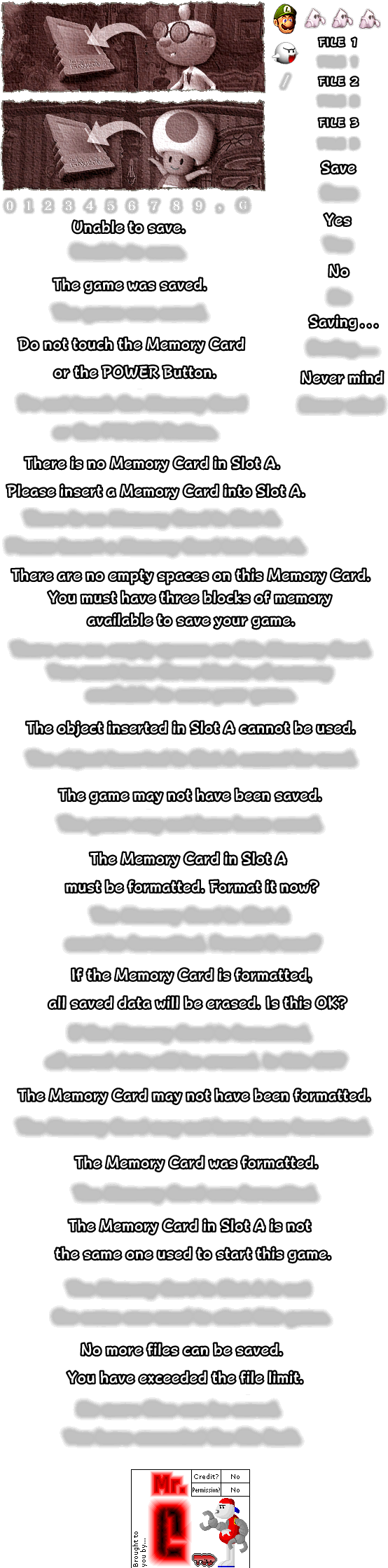 Save Screen - Luigi's Mansion Save Screen (560x2240), Png Download