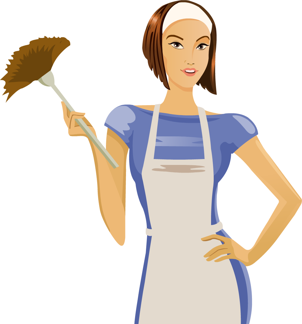 Maid Png Image Background - Maid Cleaning (1026x1100), Png Download