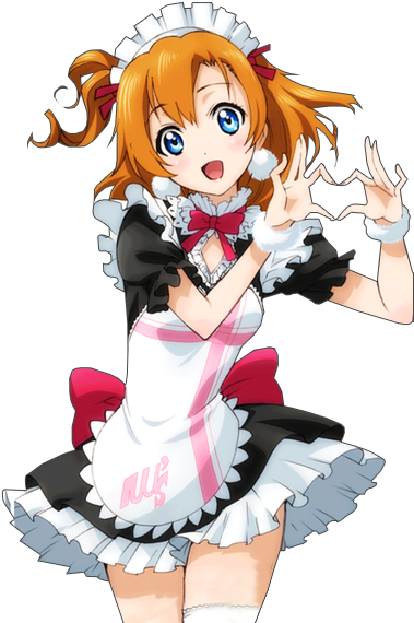 Maid Transparent Images - Love Live Mogyutto Love De Sekkin Chuu Honoka (426x600), Png Download