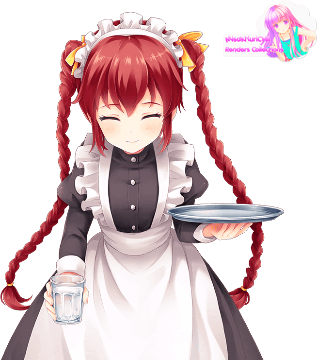 Anime Girl Maid Render (694x740), Png Download