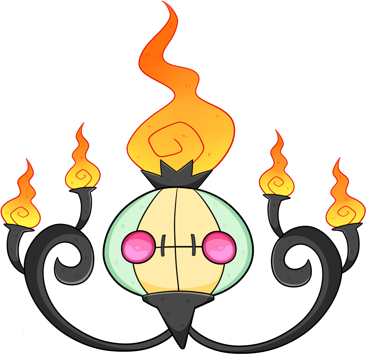 Chandelure - Wallpaper (1372x1308), Png Download.