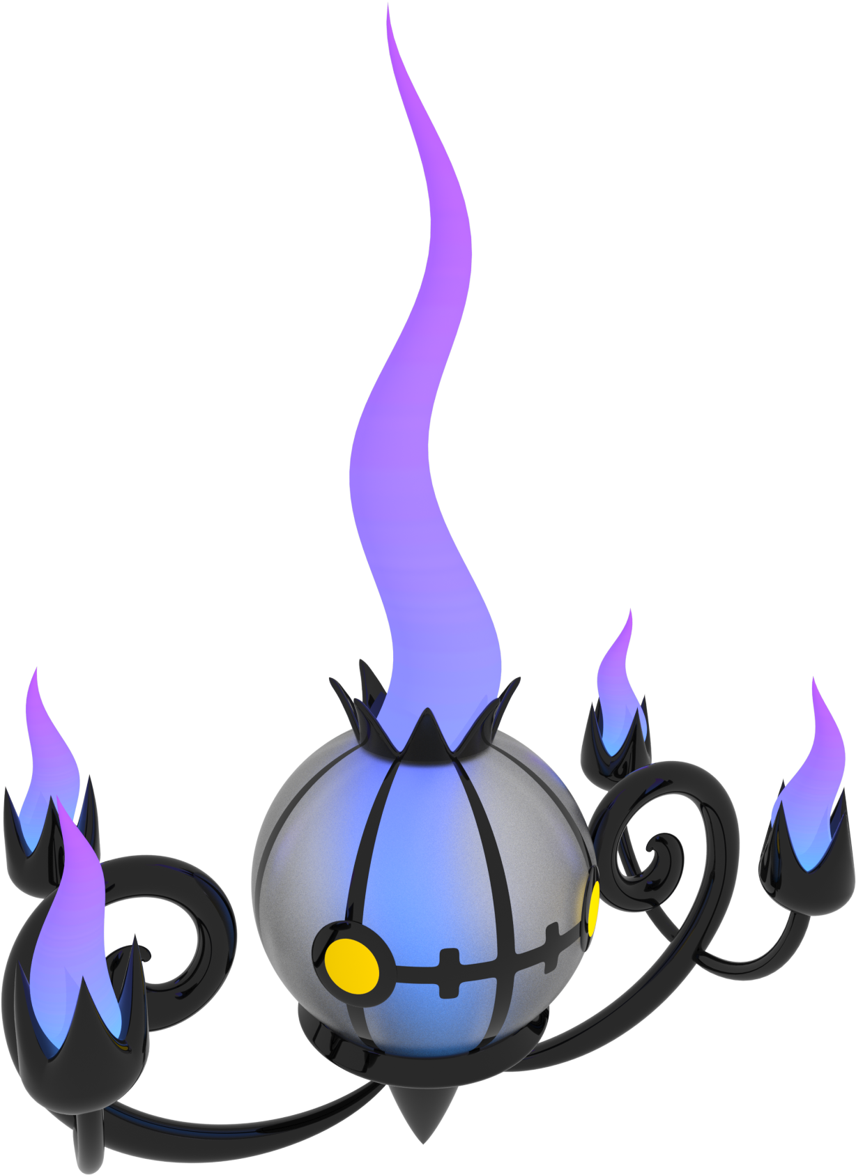[[ I Made A Chandelure For My 3d Design Final - Portable Network Graphics (1280x1756), Png Download