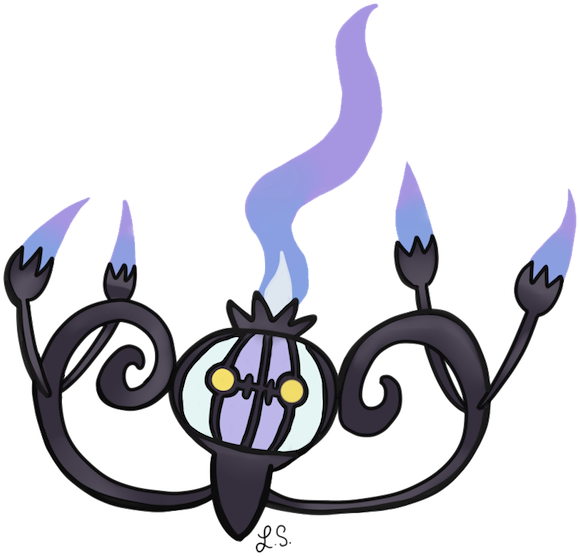 Chandelure Pokemon (640x592), Png Download
