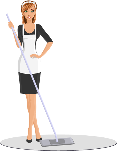 Maid - Standing (483x552), Png Download