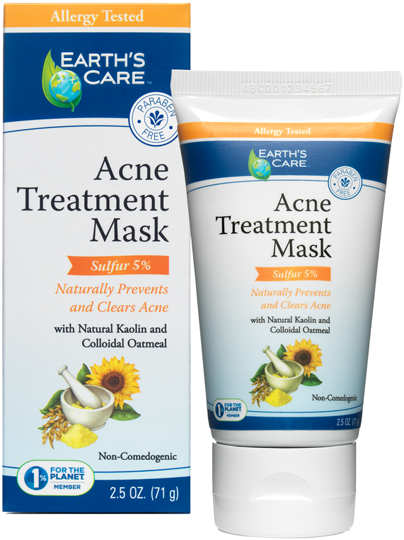 Earth's Care, Acne Treatment Mask, Sulfur 5%, 2.5 Oz (600x787), Png Download
