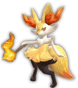 Braixen Is A Playable Character In Pokken Tournament - Braixen Pokken Png (350x350), Png Download