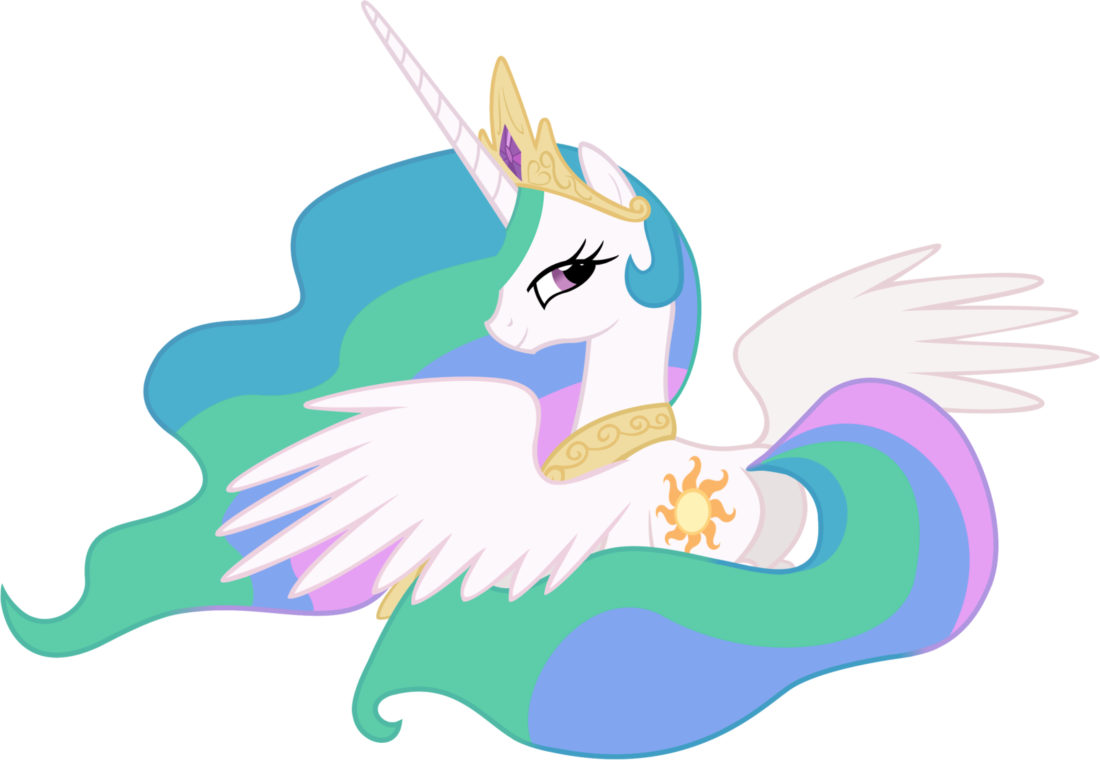[image Loading] - Princess Celestia Lying Down (1600x1106), Png Download