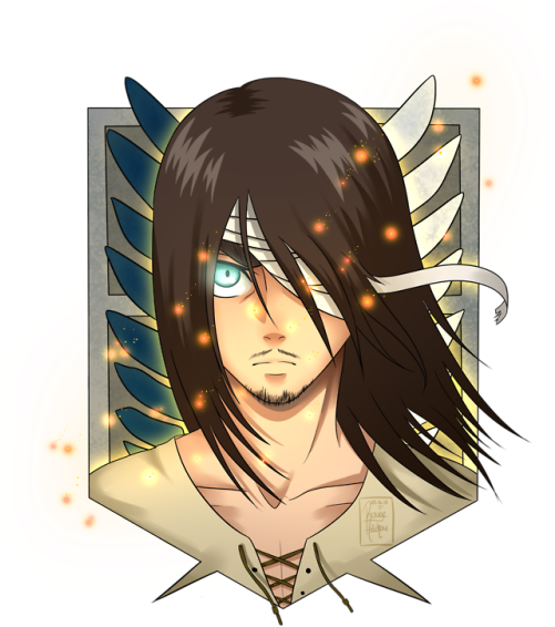 ”i Believed That I Must Kill Them All That I Must Annihilate - Eren Jaeger Long Hair (500x579), Png Download