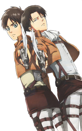 Eren & Levi Official Art - Shingeki No Kyojin Eren And Levi (321x457), Png Download