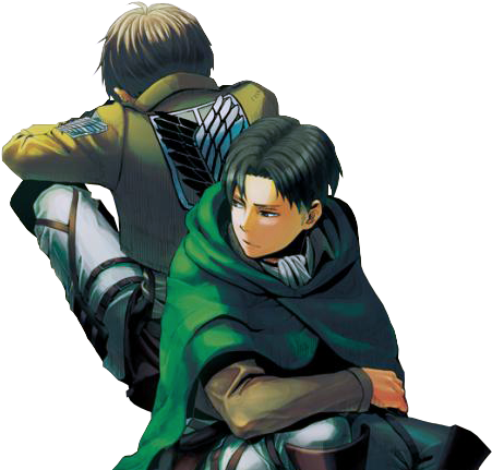 Anime Image - Shingeki No Kyojin Wallpaper Levi Y Eren (484x457), Png Download