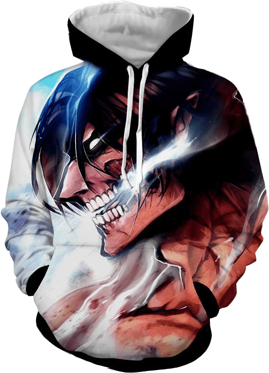 Attack On Titan 3d Printed Eren Titan Face Hoodie - Shingeki No Kyojin 4k (800x800), Png Download