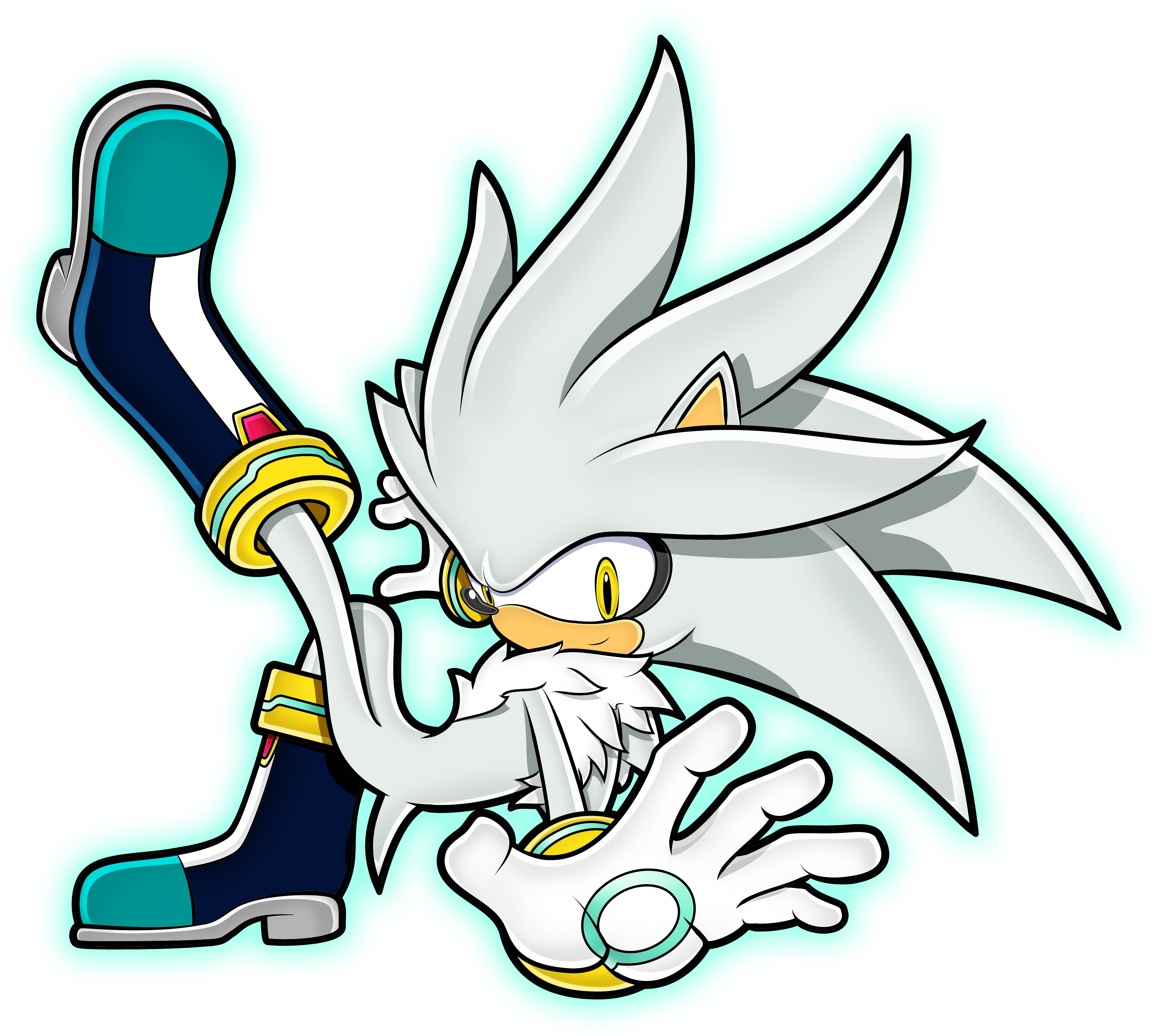 Silver The Hedgehog Sa By Robertpferd-d5edalx - Silver The Hedgehog Logo (4242x3680), Png Download
