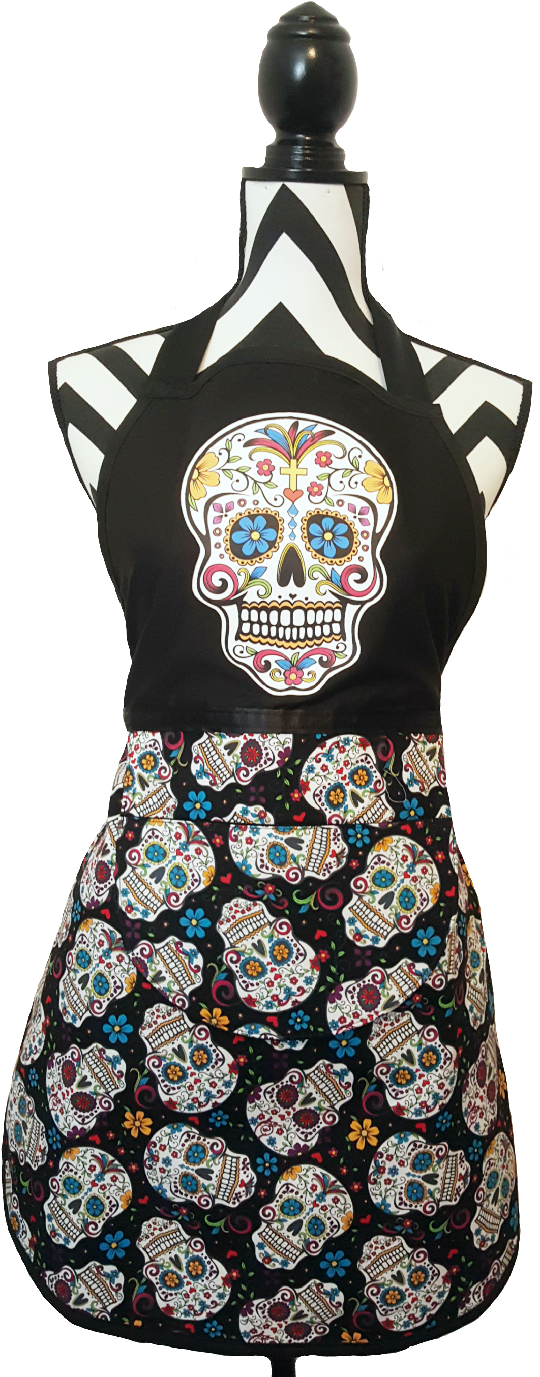 Sugar Skull Apron Png Skull Apron - Black Skulls Tote Purse, Womens Shoulder Bag, Medium (1717x2736), Png Download