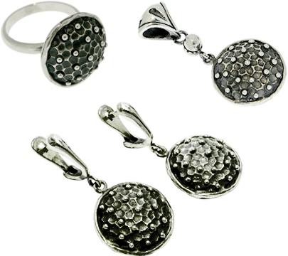 Sterling Silver Set 'hedgehog' - Earrings (480x410), Png Download