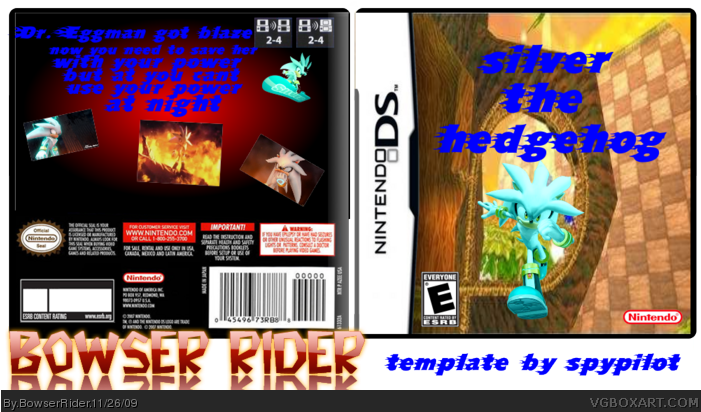 Silver The Hedgehog Box Art Cover - Nintendo Ds Browser (700x442), Png Download