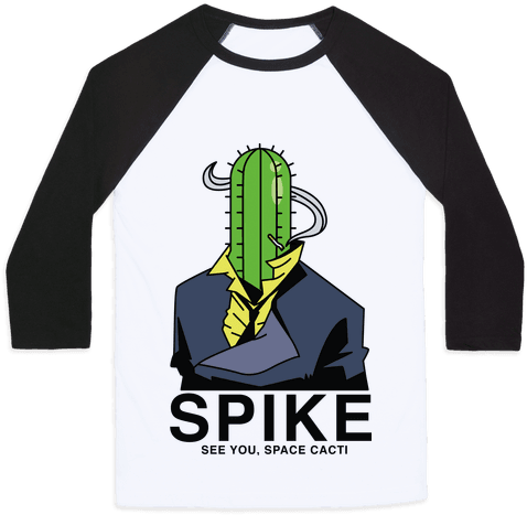 Spike Cactus Cowboy Bebop Baseball Tee - Beauty And Dat Boi (484x484), Png Download