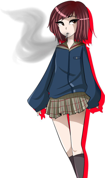 I Drew Mamimi From Flcl, Boyfriend Got Me Into It And - Cartoon (500x608), Png Download