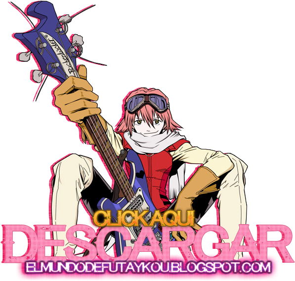 Link A Mega - Haruko Haruhara Flcl Guitar Anime Art 24x18 Print Poster (632x579), Png Download
