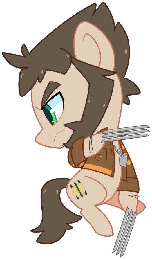 Riouku, Chibi, Claws, Clothes, Crossover, Earth Pony, - Chibi X Men Transparent (533x901), Png Download
