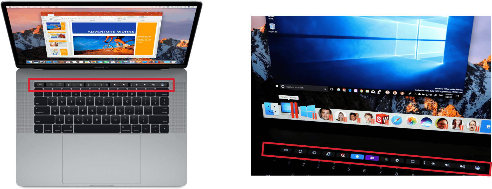 Bring Windows Apps To The Mac Touch Bar - Led-backlit Lcd Display (1725x781), Png Download