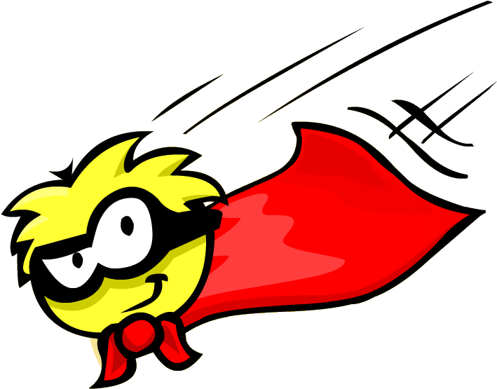 Caped Super Puffle Yay - Club Penguin Puffle Superhero (770x575), Png Download