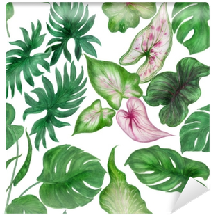 Watercolor Painting Seamless Pattern With Tropical - Watercolor Painting (400x400), Png Download