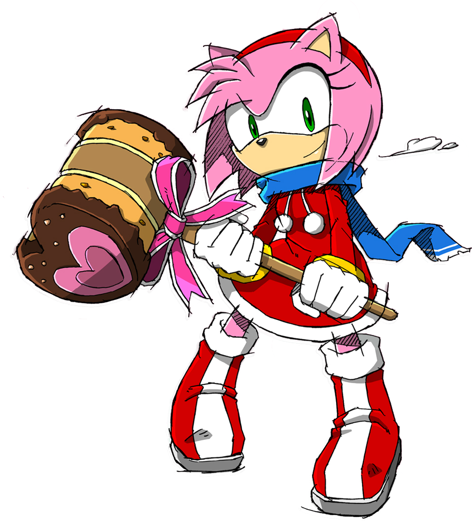 0006 - Amy Rose Sonic Channel (974x1063), Png Download