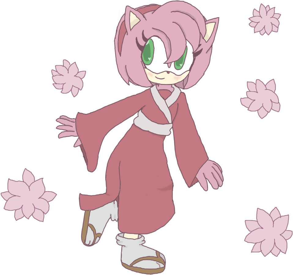 Amy Rose Yukata - Medibang Inc. (1097x960), Png Download